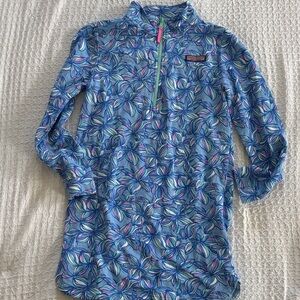 Vineyard Vines Kids Rashguard - Blue and Pink Leaf Design
